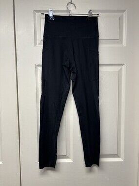 Offline Aerie Goals Women High Rise 7/8 Legging w/Mesh Side Pockets Black Size M